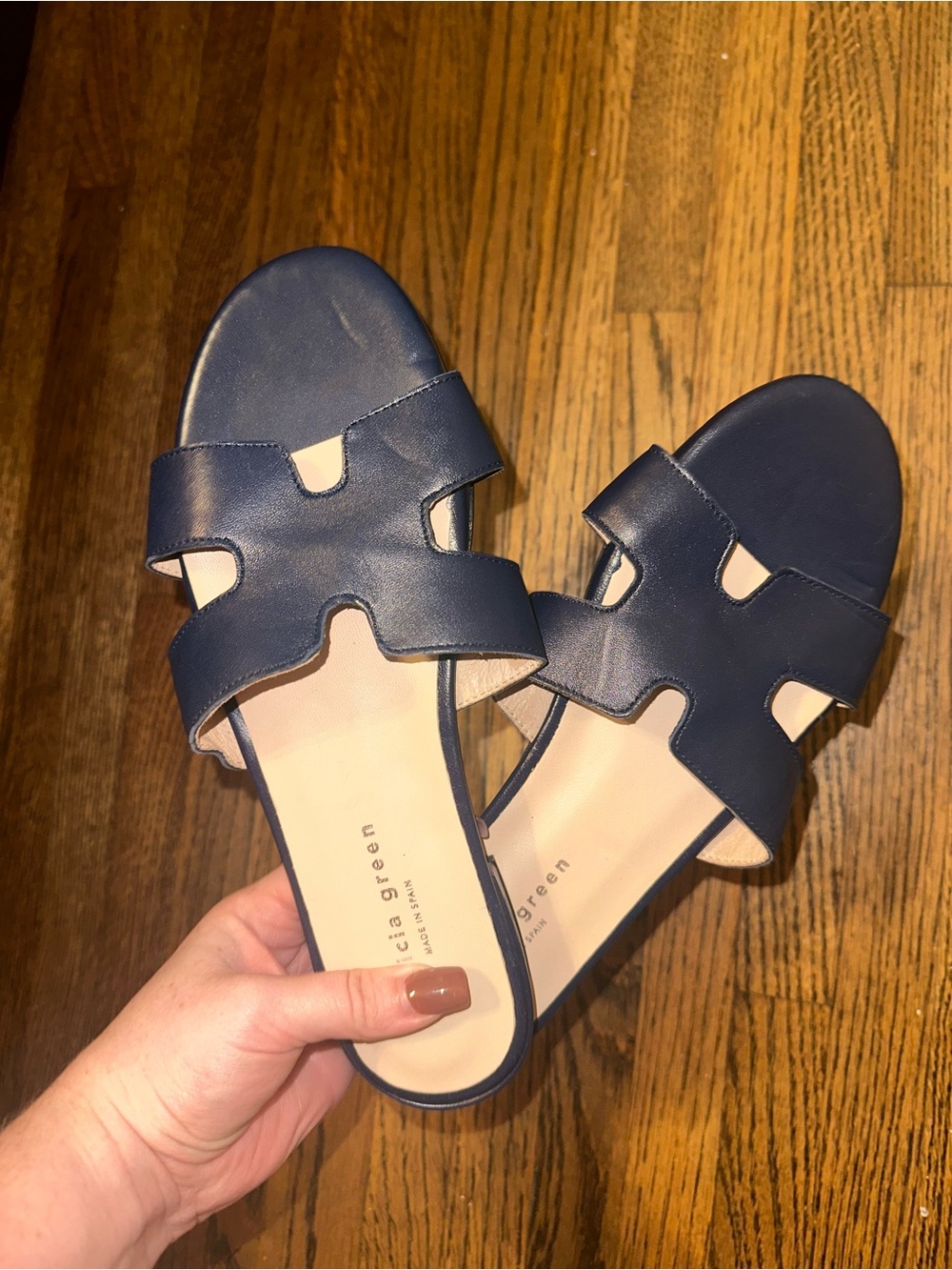Patricia Green Navy Slide Sandals - Women